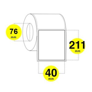 Etichette carta adesiva bianca 40x211 mm anima 76