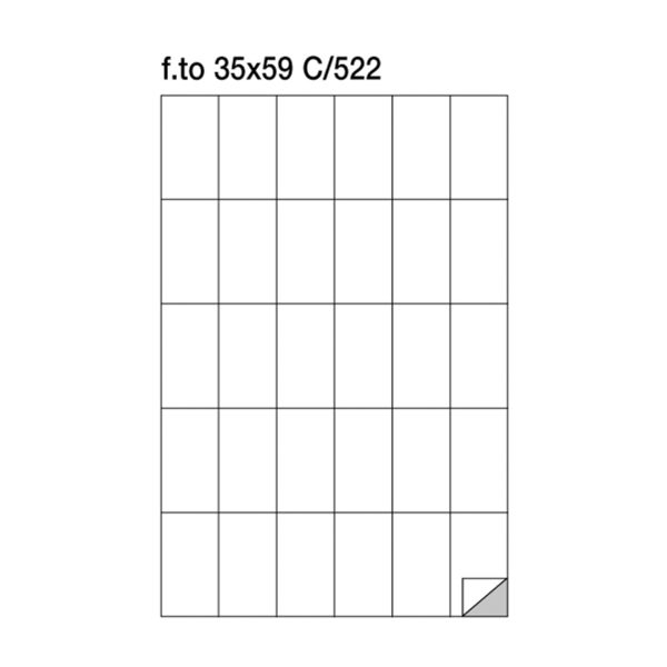Fogli adesivi A4 - Formato interno 35x59 mm - senza margini