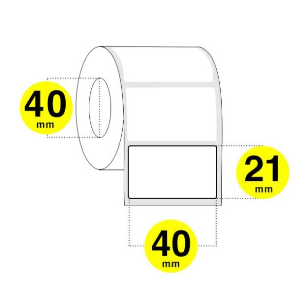Etichette termiche adesive 40x21 mm carta termica diretta anima 40