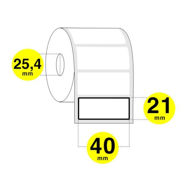 Etichette adesive 40x21 mm - carta bianca opaca (vellum)