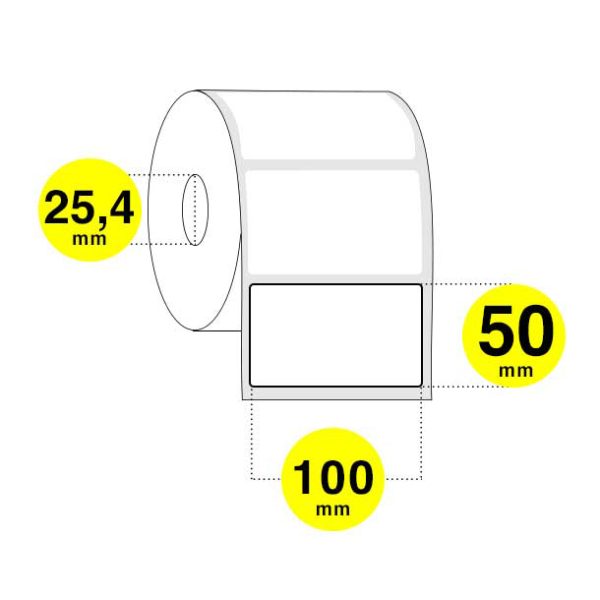 Etichette 100x50 mm carta bianca adesiva - vellum anima 25