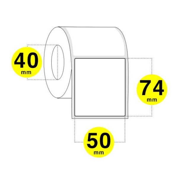 Etichette adesive 50x74 mm carta bianca opaca