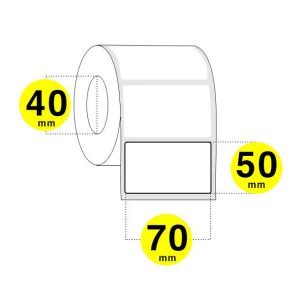 Rotoli di etichette adesive 70x50 mm - carta bianca opaca