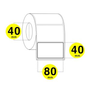 Rotolo etichette adesive 80x40 mm - carta bianca opaca