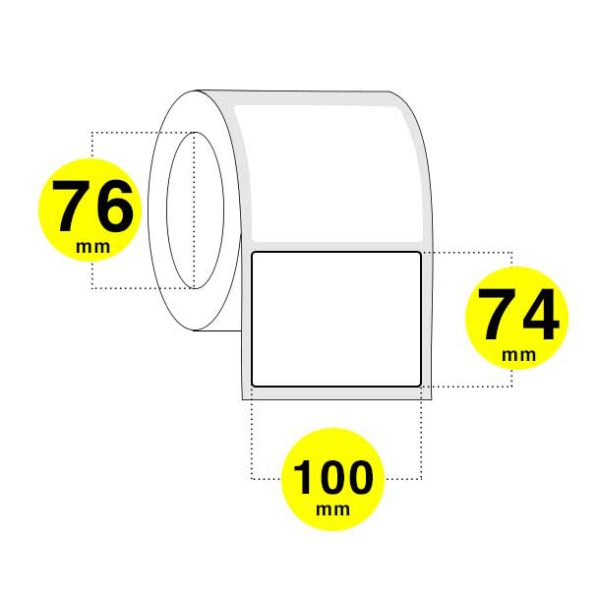 Etichette adesive 100x74 mm - carta bianca opaca (vellum)