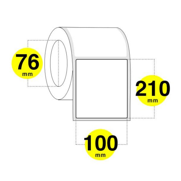 Etichette adesive bobina 100x210 mm carta bianca opaca (vellum)