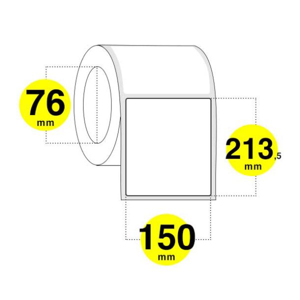Etichette adesive 150 x 213 mm carta bianca opaca anima 76