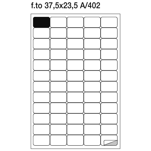 Etichette adesive stampabili A4 37x23 mm angoli arrotondati