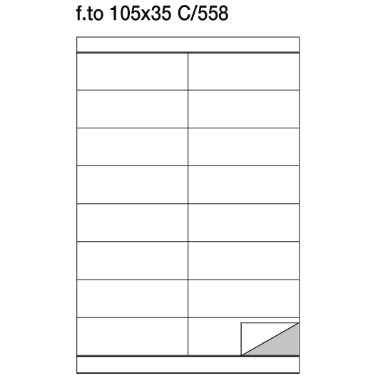 Foglio A4 adesivo etichette - formato 105x35 mm con margini