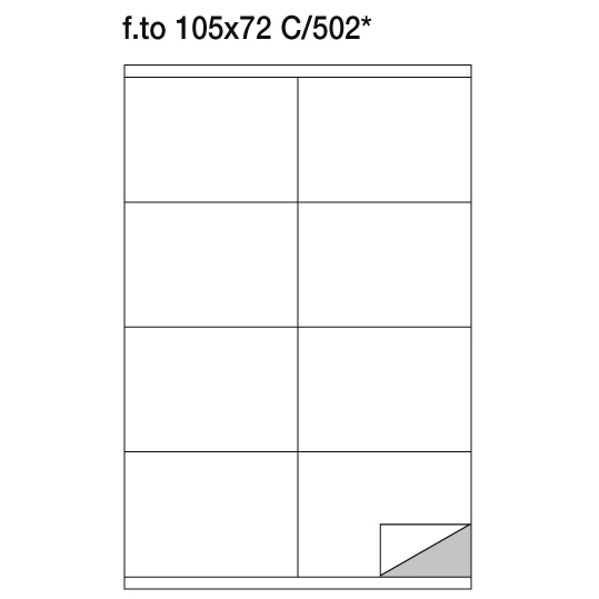 VFogli A4 etichette adesive - Formato 105x72 mm con margini