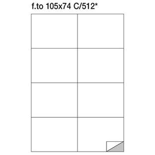 Fogli A4 autoadesivi - Formato 105 x 74 mm - senza margini