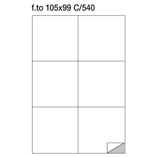 Etichette adesive A4 - Formato 105 x 99 mm - senza margini