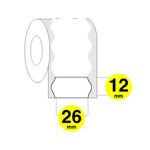 Rotoli prezzatrice - etichette 26x12 mm onda