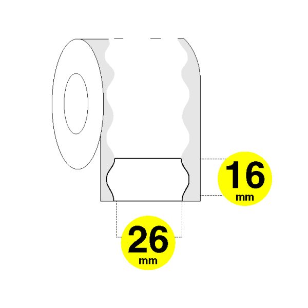 Etichette per prezzatrice 26x16 mm onda - colla rimovibile
