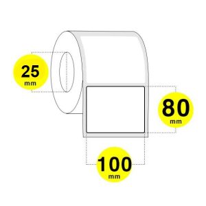 Etichette adesive 100x80 mm carta termica anima 25