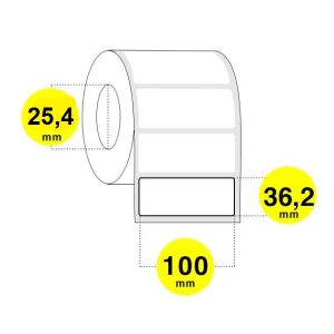 Etichette adesive 100x36 carta bianca opaca anima 25