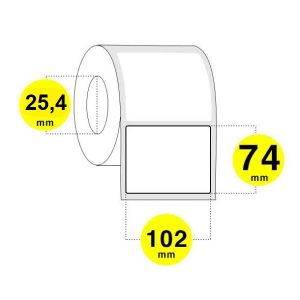 Etichette adesive 102x74 carta bianca opaca anima 25