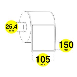 Etichette adesive 105x150 mm carta bianca opaca anima 25